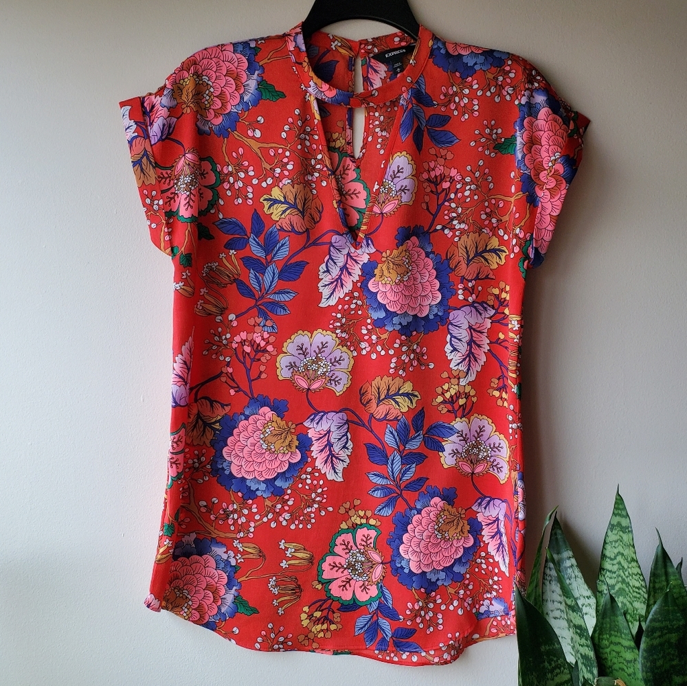 Nwot Express Oriental Pattern Blouse - image 1
